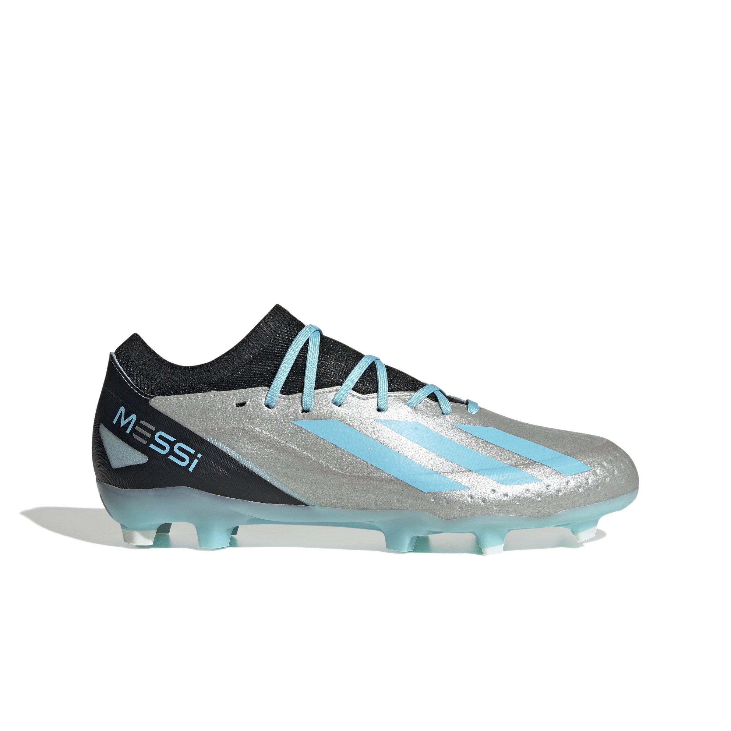 adidas X CRAZYLIGHT MESSI.3 FG "Silver Metallic/Bliss Blue/Core Black" Men's Soccer Cleat